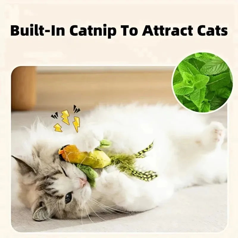 Chirping Bird Cat Toy — Elastic Rope Interactive Feather Toy