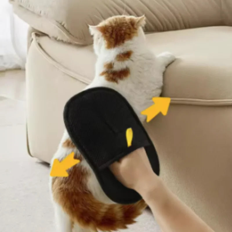 Pet Grooming Gloves — Hair Remover for Dogs & Cats