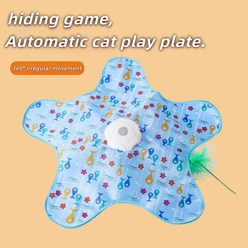 Electric Rotating Cat Toy — Auto Spinning Feather Wand Turntable