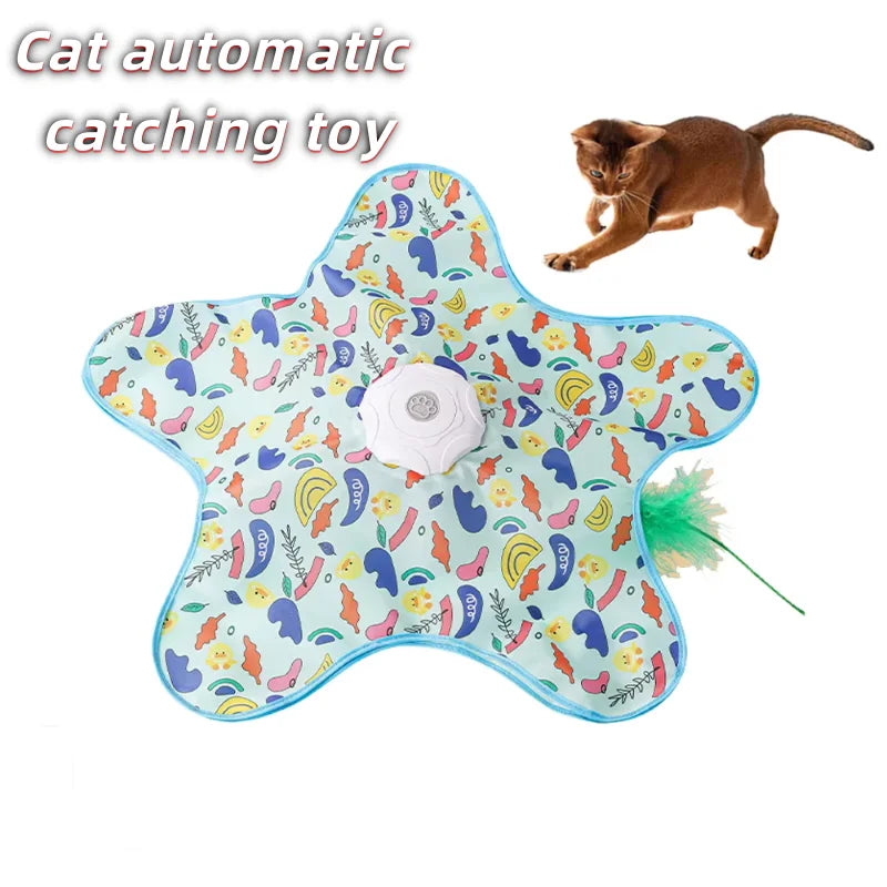 Electric Rotating Cat Toy — Auto Spinning Feather Wand Turntable