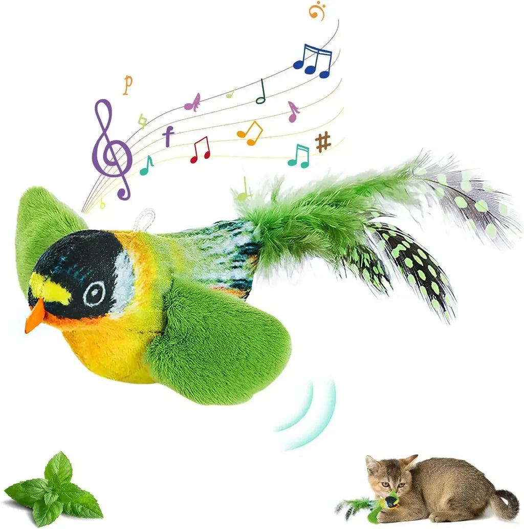 Chirping Bird Cat Toy — Elastic Rope Interactive Feather Toy