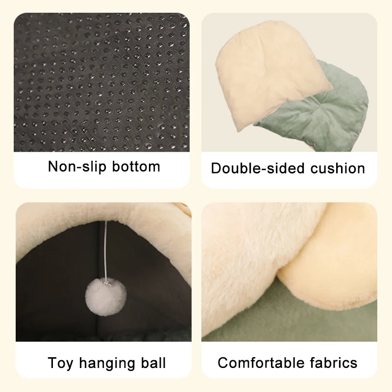 Cozy Cave Pet Bed — Foldable, Washable & Super Soft