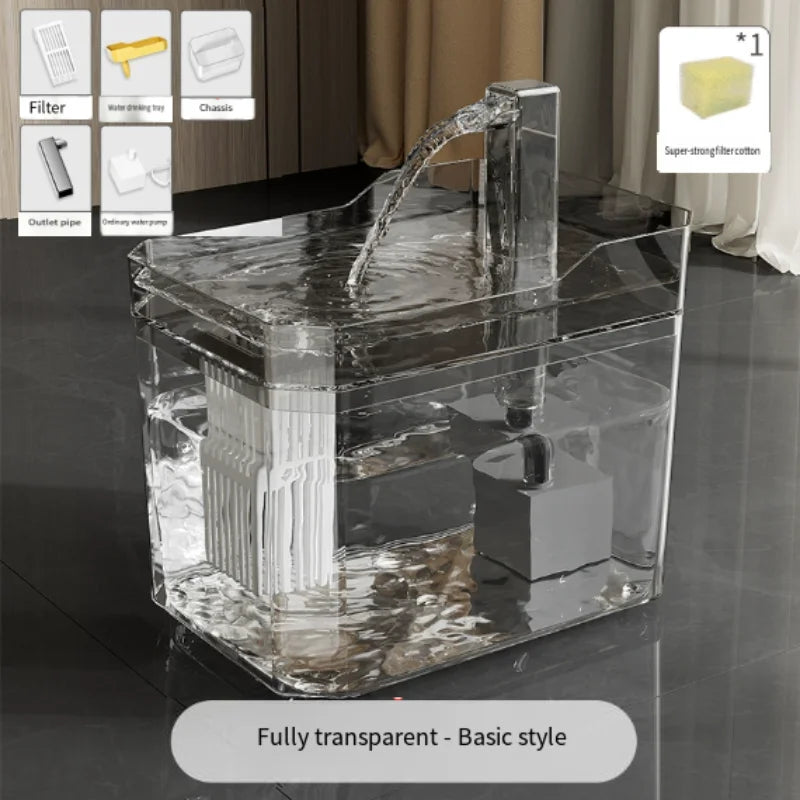 1.5L Cat Water Fountain Auto Filter Pet Water Dispenser USB Live Water Circulation Automatic Drinking Fountain for Cats and Pets