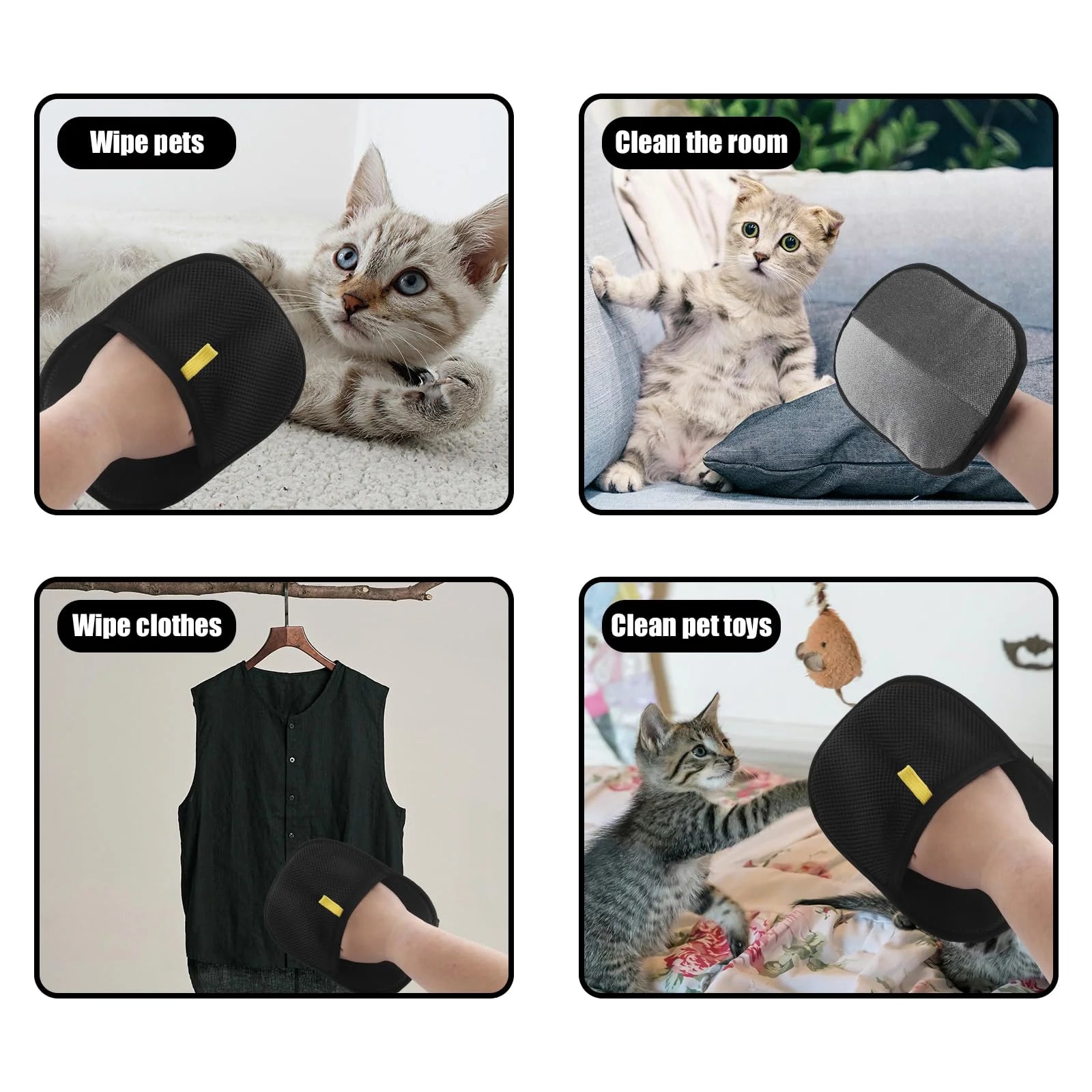 Double-Sided Pet Hair Removal Gloves — Reusable Static Fur Remover