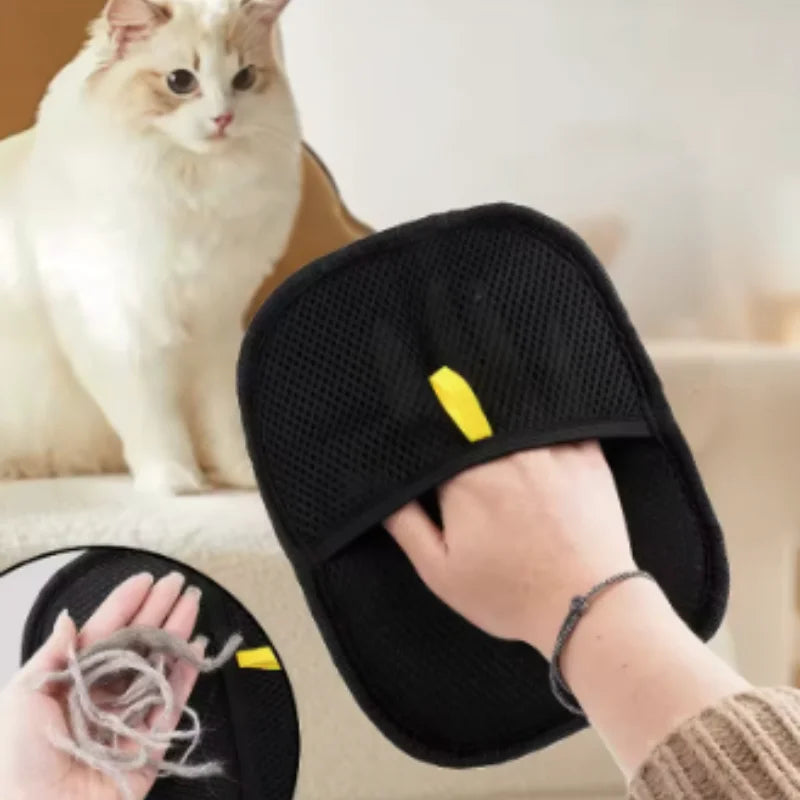 Pet Grooming Gloves — Hair Remover for Dogs & Cats