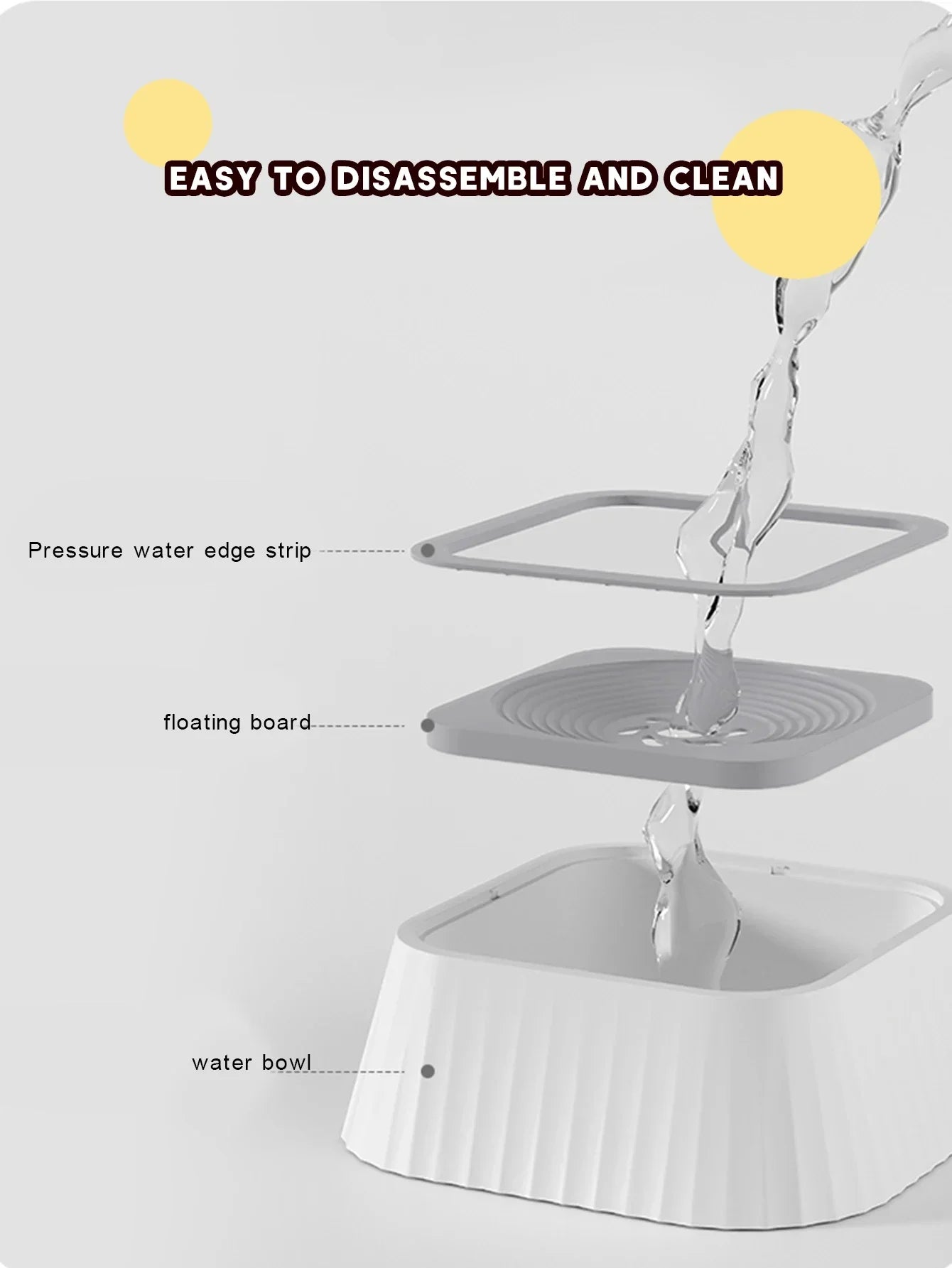 No-Spill Pet Water Bowl — Floating Plate Anti-Splash Design