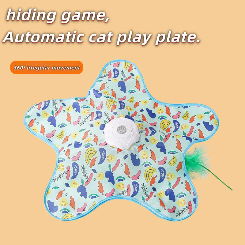 Electric Rotating Cat Toy — Auto Spinning Feather Wand Turntable