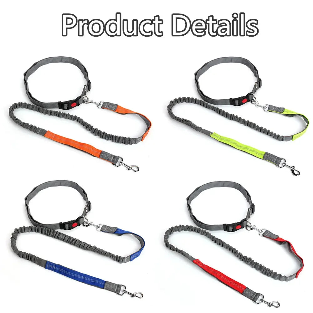 Hands-Free Dog Leash — Adjustable Waist Belt for Running & Jogging