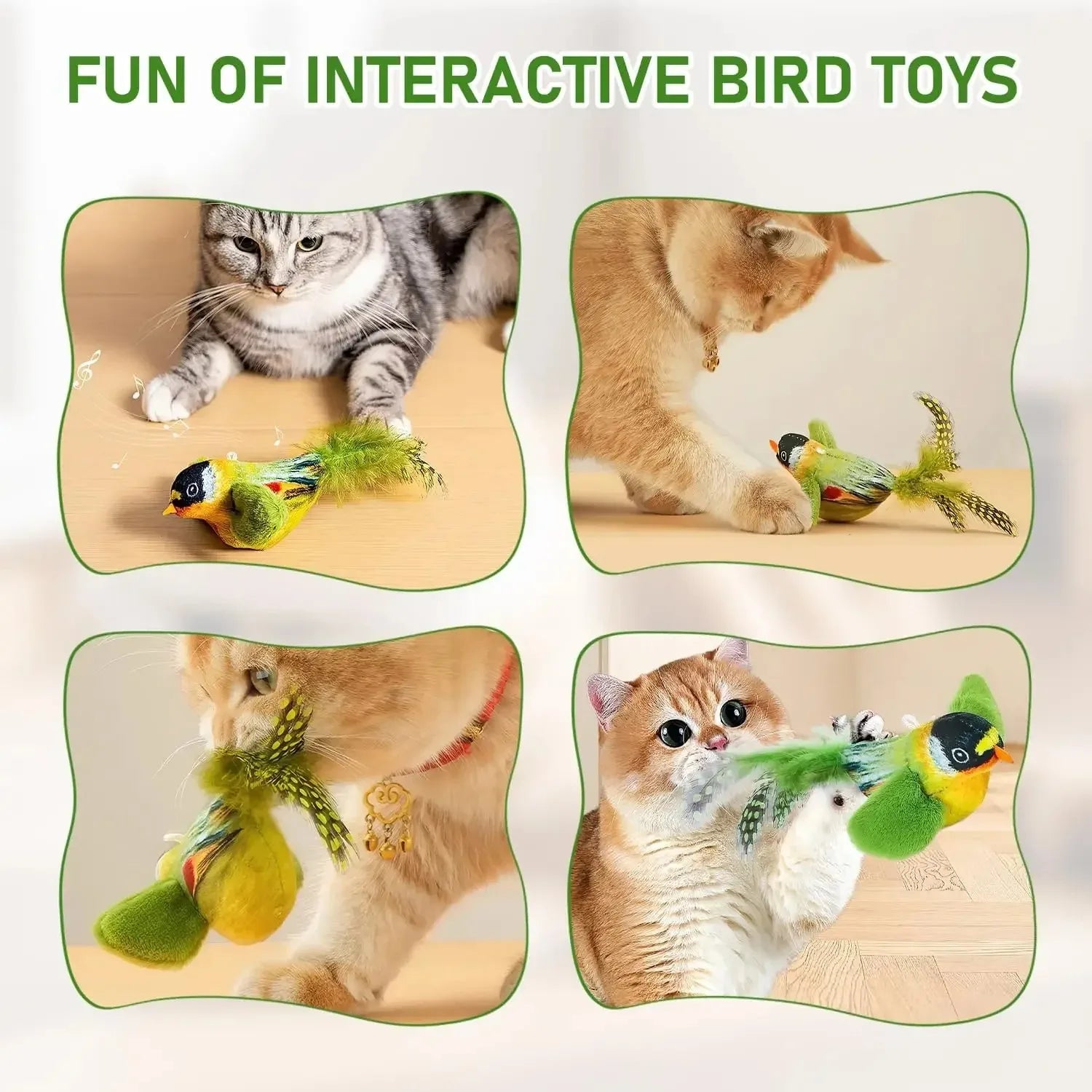 Chirping Bird Cat Toy — Elastic Rope Interactive Feather Toy