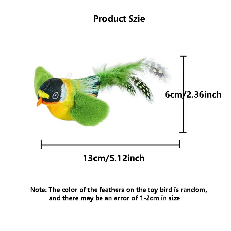 Chirping Bird Cat Toy — Elastic Rope Interactive Feather Toy