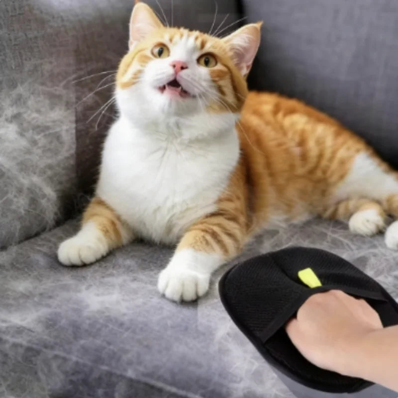 Pet Grooming Gloves — Hair Remover for Dogs & Cats