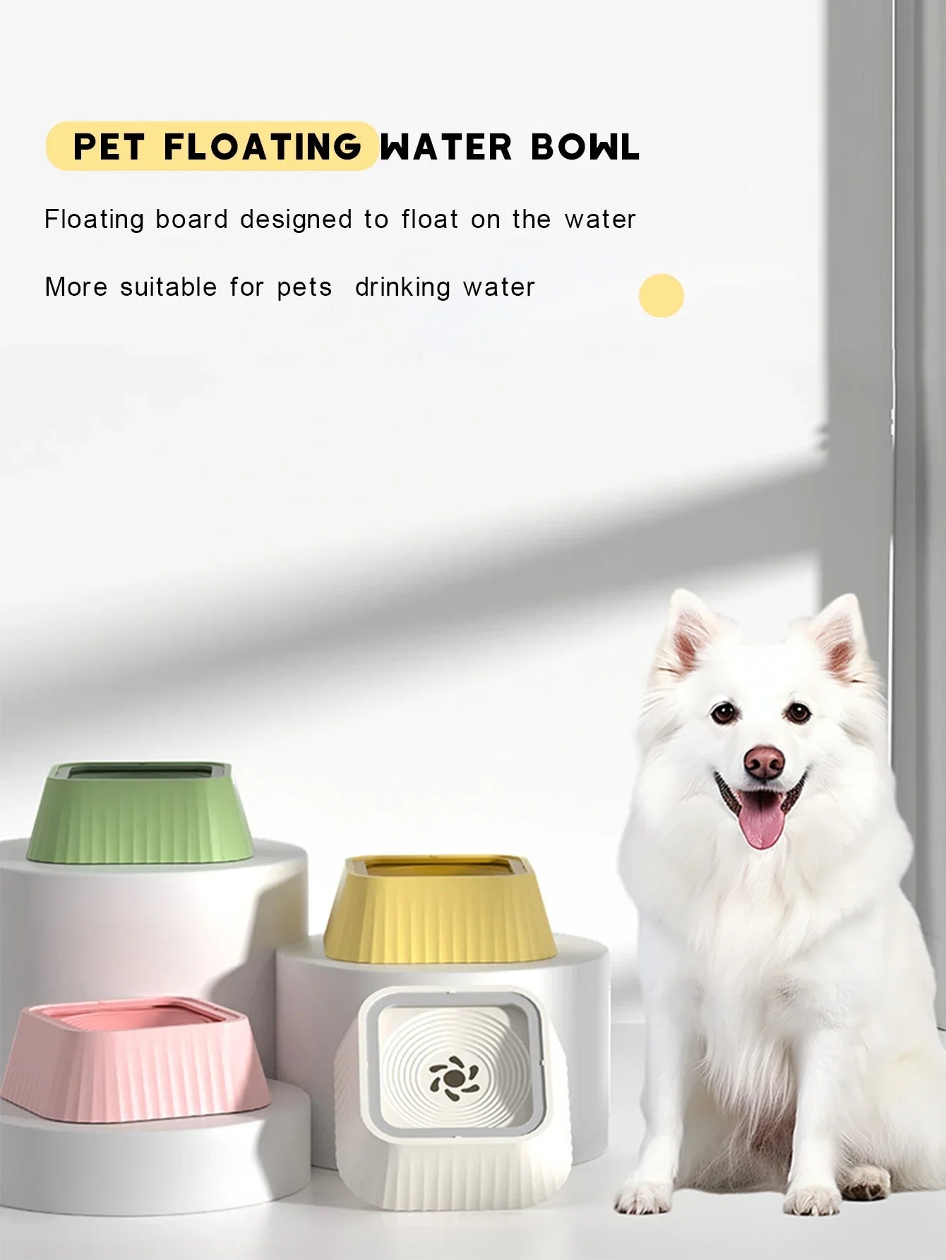 No-Spill Pet Water Bowl — Floating Plate Anti-Splash Design